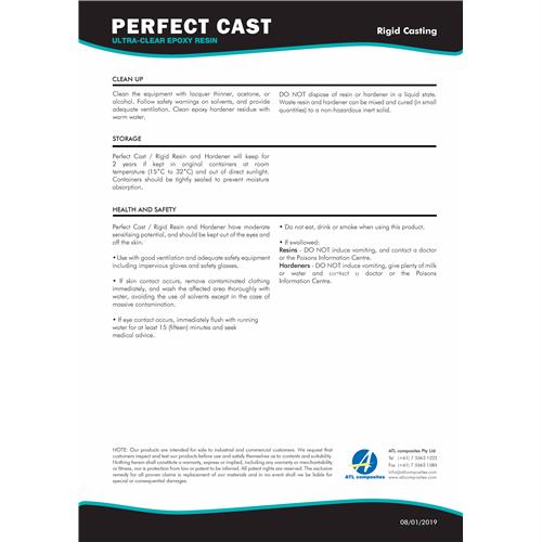 Perfect Cast 2 Part Resin and Hardener - Rigid - 750ml Kit